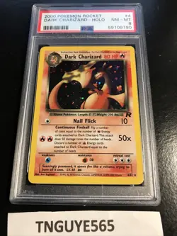 2000 Team Rocket Holo Dark Charizard #4 PSA 8 NM-MINT Pokemon WOTC New - Image 2