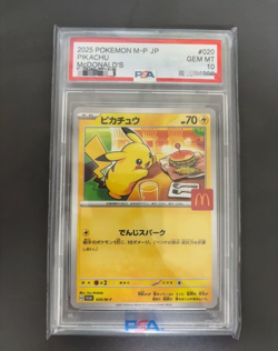 PSA 10 Pikachu McDonald's Promo 020/M-P 2025 Pokemon Card Japanese GEM MT - Image 1