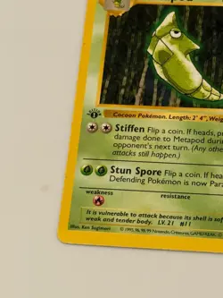 Shadowless 1st Edition Metapod Pokemon Card 1999 WOTC Base Set 54/102 - Image 5