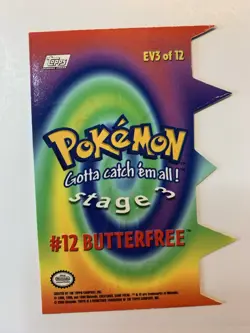 2000 Topps Pokemon TV Animation Series 2 #12 Butterfree B Die Cut Card EV3 of 12 - Image 2