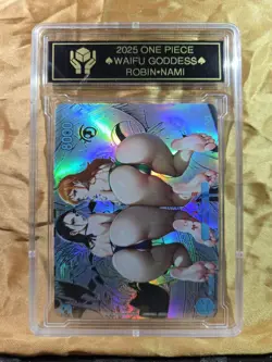 NICO ROBIN x NAMI One Piece Anime Waifu Goddess CUSTOM CARD Gold/Black label - Image 1