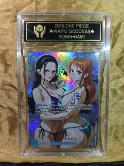NICO ROBIN x NAMI One Piece Anime Waifu Goddess CUSTOM CARD Gold/Black label - Image 1