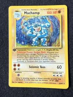 Machamp 1st Edition Holo Base Set Pokemon Card 8/102 one Owner - Image 1