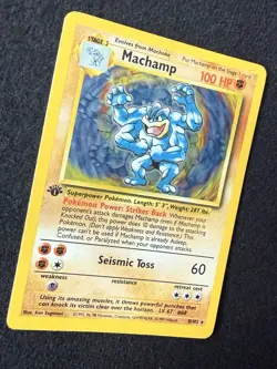 Machamp 1st Edition Holo Base Set Pokemon Card 8/102 one Owner - Image 3
