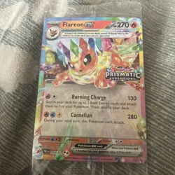 Pokemon TCG Prismatic Evolutions Flareon ex 014/131 Stamped Promo Card NM Sealed - Image 2