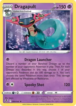 Dragapult - 089/195 - Holo Rare Sword Shield Silver Tempest Pokemon Card - NM/M! - Image 1