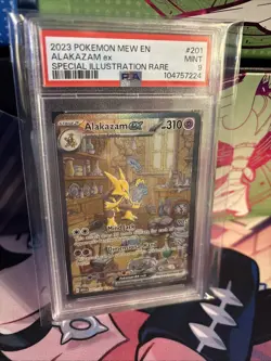 Pokemon TCG Alakazam EX 151 Holo Card Scarlet & Violet 201/165 PSA 9 Mint - Image 1