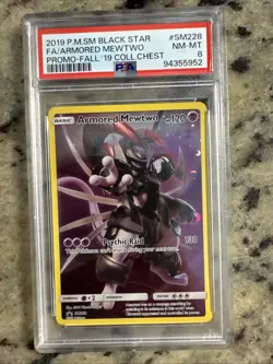 2019 Pokemon Armored Mewtwo Black Star Promo Card NM-MT 8 - Image 1