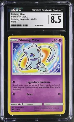 (PSA) CGC 8.5 Shining Mew Shining Legends Holo Rare Pokemon Card #40 Clean - Image 1