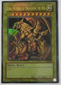 YU-GI-OH! Card THE WINGED DRAGON OF RA GBI-003-Ultra Rare-1996-Secret-V/Fine - Image 1