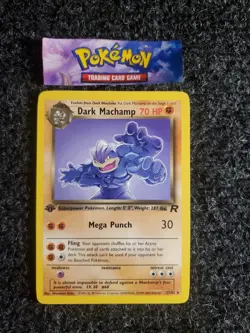 Dark Machamp 27/82 1st Edition Rare Team Rocket Pokemon Trading Card TCG - NM - Image 1