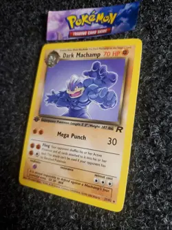 Dark Machamp 27/82 1st Edition Rare Team Rocket Pokemon Trading Card TCG - NM - Image 2