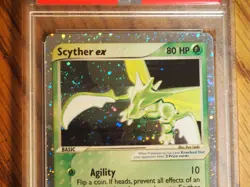 Pokemon 2003 Ruby Sapphire Scyther EX rare holo card, PSA 8 - Image 2