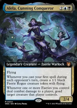 Alela, Cunning Conqueror - Foil Extended Art WoEC NM MTG - Image 1