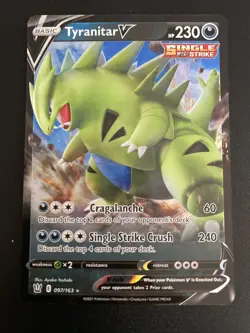 Pokemon TCG Tyranitar V Sword & Shield - Battle Styles 097/163 Holo Ultra Rare - Image 1