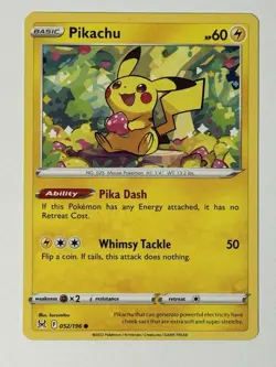 Pokemon TCG - Pikachu (Strawberry) - 052/196 - Lost Origins - Mint Non-Graded - Image 1