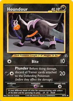 Houndour (39) 39/75 Neo Discovery Pokemon 000506 - Image 1