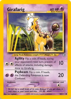 Girafarig 058/111 Neo Genesis Pokemon 000570 - Image 1
