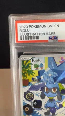 Riolu 215/198 Illustration Rare Holo PSA 8 Pokemon TCG Scarlet & Violet English - Image 2