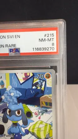 Riolu 215/198 Illustration Rare Holo PSA 8 Pokemon TCG Scarlet & Violet English - Image 3