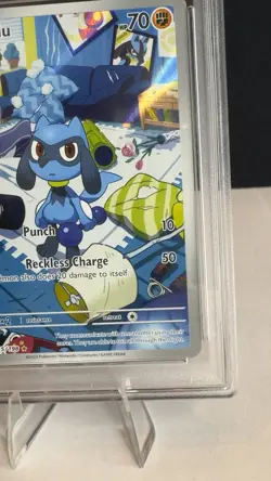 Riolu 215/198 Illustration Rare Holo PSA 8 Pokemon TCG Scarlet & Violet English - Image 4