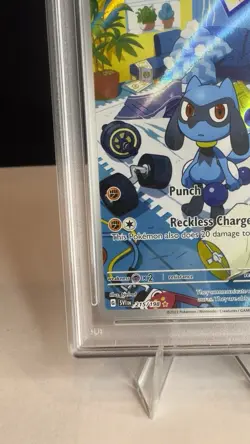 Riolu 215/198 Illustration Rare Holo PSA 8 Pokemon TCG Scarlet & Violet English - Image 5
