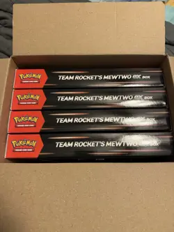 4 Sealed Boxes Team Rocket’s Mewtwo EX Collection Box Pokemon TCG Factory Sealed - Image 2