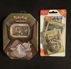Pokemon Triple Whammy SLAKING Tin & Surging Sparks Checklane Blister (Sinistcha) - Image 1