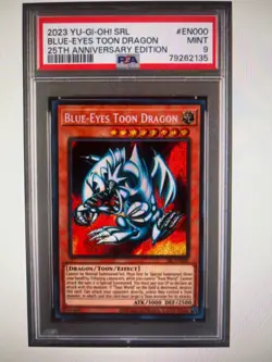 PSA 9 Yugioh Blue-Eyes Toon Dragon SRL-EN000 Secret Rare 25th Anniversary NM - Image 1