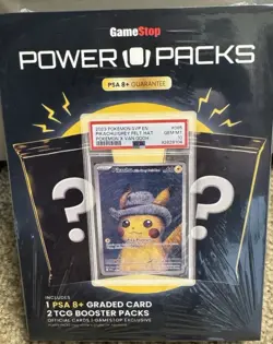 GameStop Power Pack Series 2 PSA Pokemon cards booster Pikachu w/ grey felt hat - Image 1