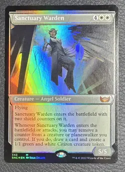 English MTG Foil Sanctuary Warden Foil Showcase Streets of New Capenna NM - Image 1