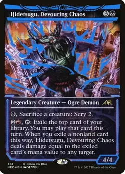 Hidetsugu, Devouring Chaos (#431) - Neon Ink Foil Kamigawa: Neon Dynasty NM MTG - Image 1