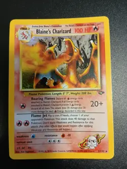 2000 Pokemon Gym Challenge Blaine's Charizard 4/130 Holo Foil Unlimited WOTC - Image 1