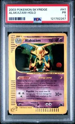 2003 Pokemon Skyridge Alakazam Holo #H1 PSA 1 PR - Image 1