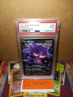 Pokemon 2021 Fusion Strike Gengar V PSA 9 Mint #156/264 - Image 1