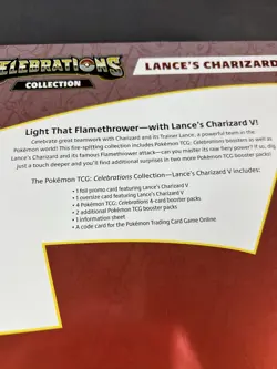 Pokemon TCG: Celebrations Collection Box Lance's Charizard V New Sealed Pikachu - Image 3