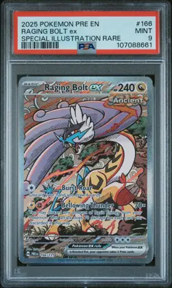 Pokemon English Raging Bolt ex 166/131 SIR Alt Art Prismatic Evolutions PSA 9 - Image 1