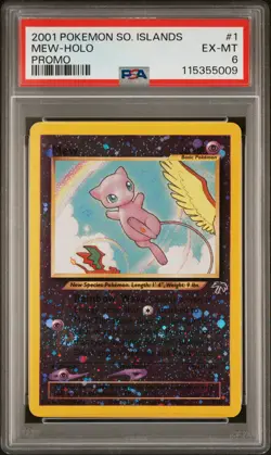 2001 POKEMON SOUTHERN ISLANDS PROMO #1 MEW-HOLO PSA 6 - Image 1