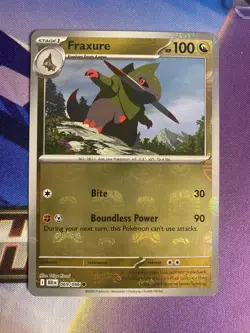 2025 Pokemon SV Black Bolt Fraxure Reverse Holo Master Ball Common #069/086 - Image 1