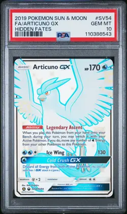 2019 POKEMON SUN & MOON HIDDEN FATES #SV54 FULL ART/ARTICUNO GX PSA 10 - Image 1