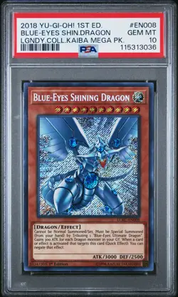 2018 YU-GI-OH! LEGEND COLL KAIBA MEGA PACK BLUE-EYES SHINING DRAGON PSA 10 - Image 1