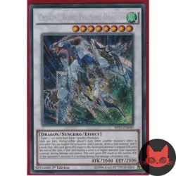 Yugioh Crystal Wing Synchro Dragon SHVI-EN049 Secret Rare 1st Edition LP - Image 1