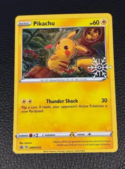 Pikachu SWSH153 Sword & Shield Ultra Rare Holo Promo Pokemon Card - NM - Image 1