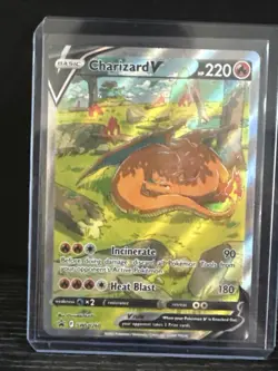 Pokemon Charizard v SWSH260 Full Art Black Star Promo Holo Card NM Condition - Image 1