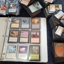 8 Pages of VERY OLD 90's Cards Collection in Binder. And 1,000 Bulk MTG Lot - Image 5