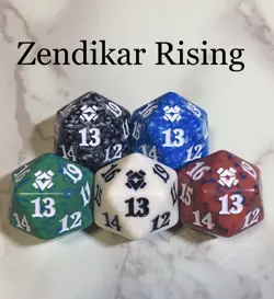 Complete Set (x5) MTG D20 Spindown Lifecounter Set Dice - ZENDIKAR RISING - Image 1