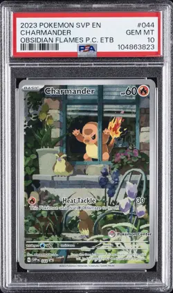 2023 POKEMON OBSIDIAN FLAMES POKEMON CENTER ETB PROMO #044 CHARMANDER PSA 10 - Image 1