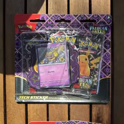 LOT OF TWO Pokemon Paldean Fates Tech Sticker 3 Booster Pack Blister- Fidough - Image 2