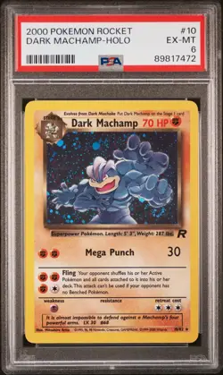 2000 POKEMON ROCKET #10 DARK MACHAMP-HOLO PSA 6 - Image 1