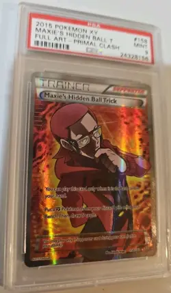 POKEMON XY PRIMAL CLASH 158 FULL ART/MAXIE'S HIDDEN BALL TRICK PSA 9 Bin SC1 - Image 2